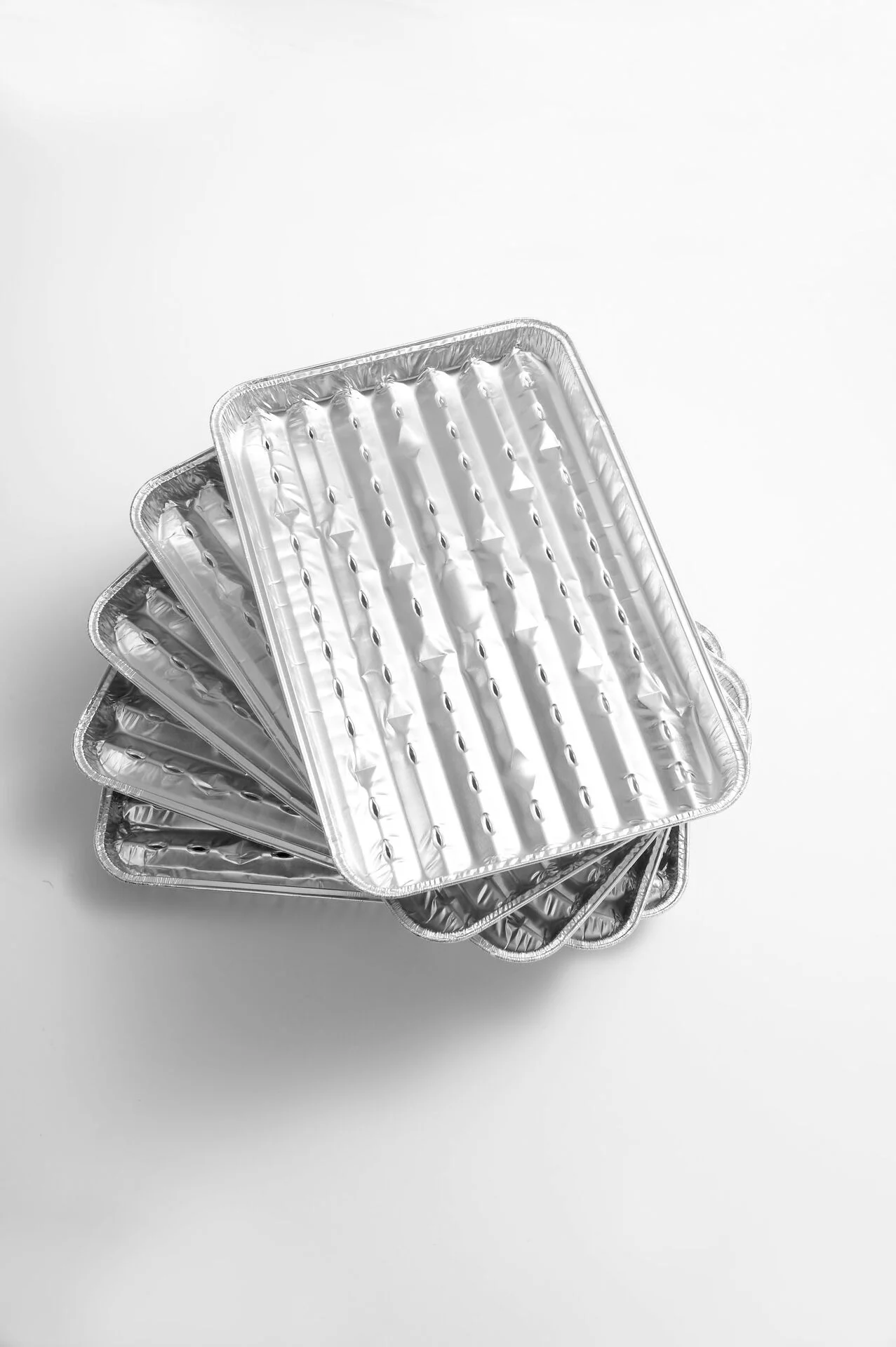 Bild von Grillschale eckig - 34x23 cm - 5er-Set - silber