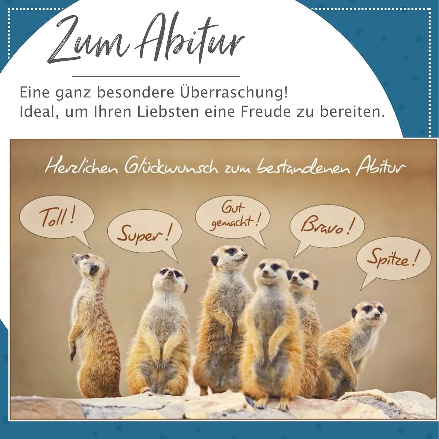 Bild von bsb Karte zum Abitur - Glückwunschkarte mit Geldkuvert - liebevolles Geschenk zum Abitur - Glückwunschkarte mit Umschlag - Schulabschluss-Karte in 11,5 x 17,0 cm