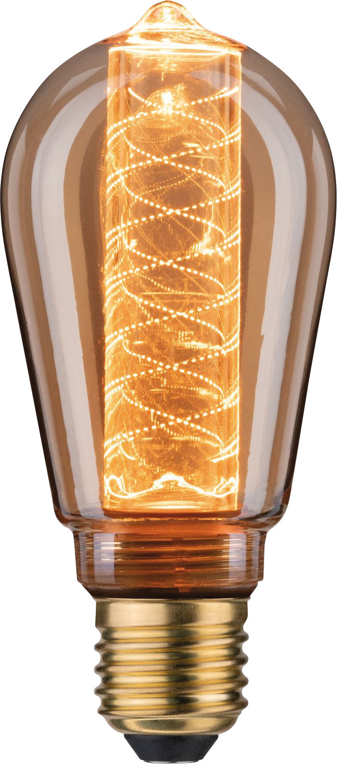 Bild von Paulmann 28829 LED Lampe InnerGlow Innenkolben mit Spiralmuster 120lm 3,6 Watt dimmbar Beleuchtung Gold Vintage Glas 1800 K E27 Leuchtmittel, Spiral