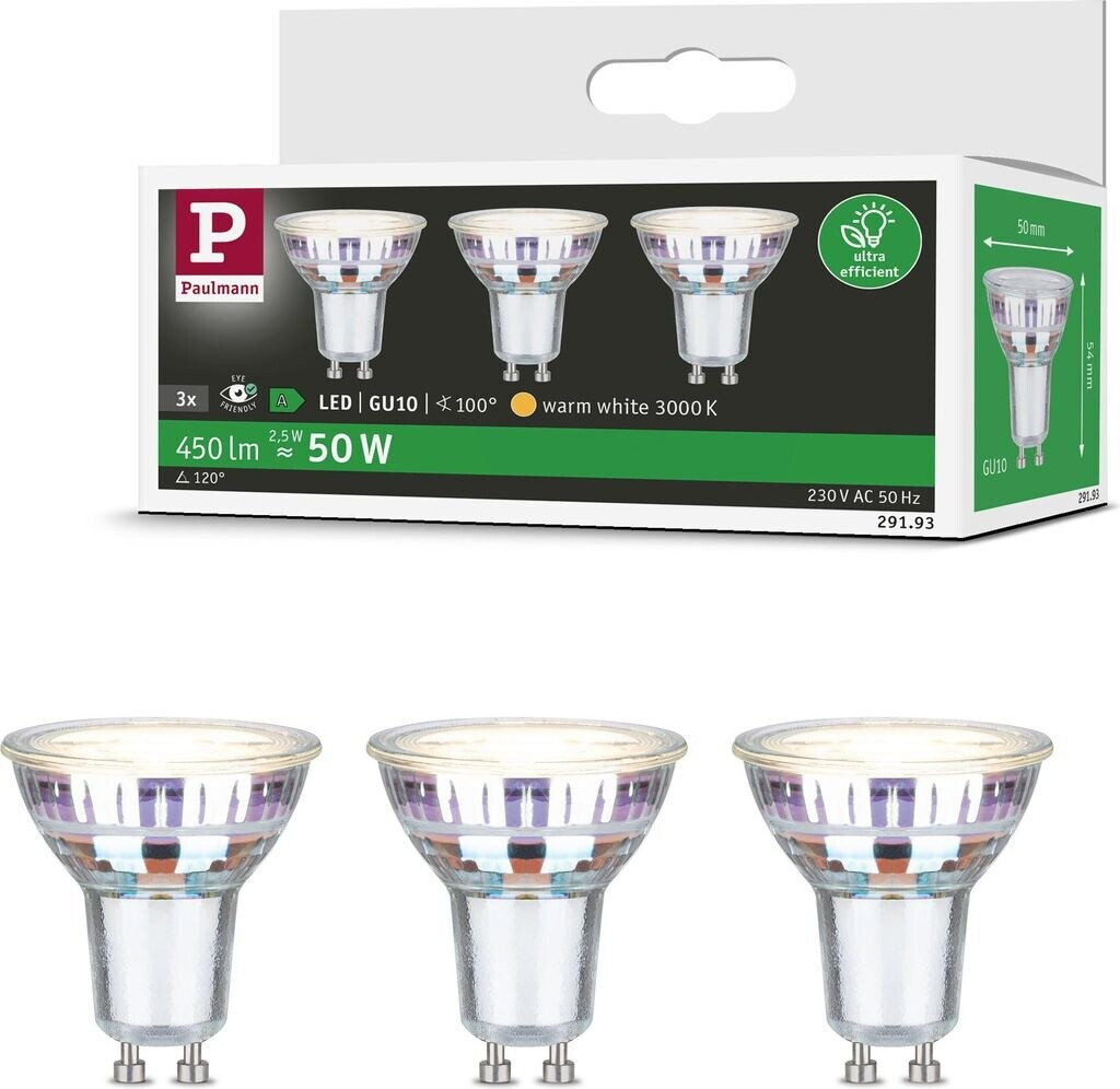 Bild von Paulmann 29193 Eco-Line Standard 230V LED Reflektor GU10 3x450lm 3x2,5W 3000K Silber Leuchtmittel