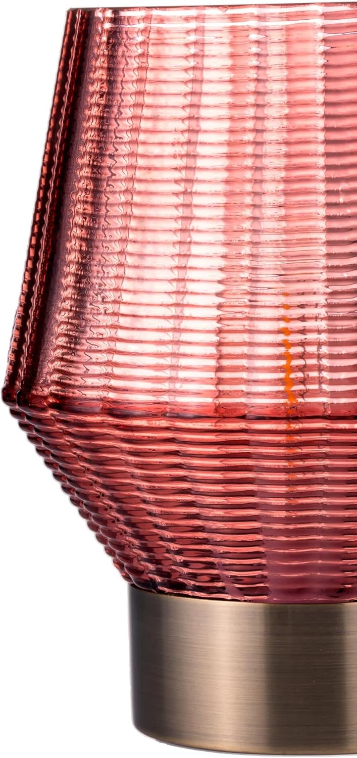 Bild von Pauleen 48243 Classy Glamour mobile Tischleuchte Glas Tischlampe Timerfunktion 6H Batterie Glaslampe ohne Kabel Rosa/Messing