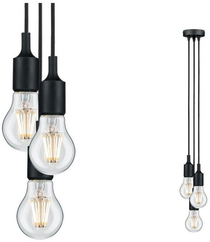 Bild von Paulmann 50382 Neordic Pendelleuchte Ketil max. 3x60 Watt Pendellampe Schwarz Deckenlampe Silikon, Metall Hängeleuchte E27 Leuchte ohne Leuchtmittel