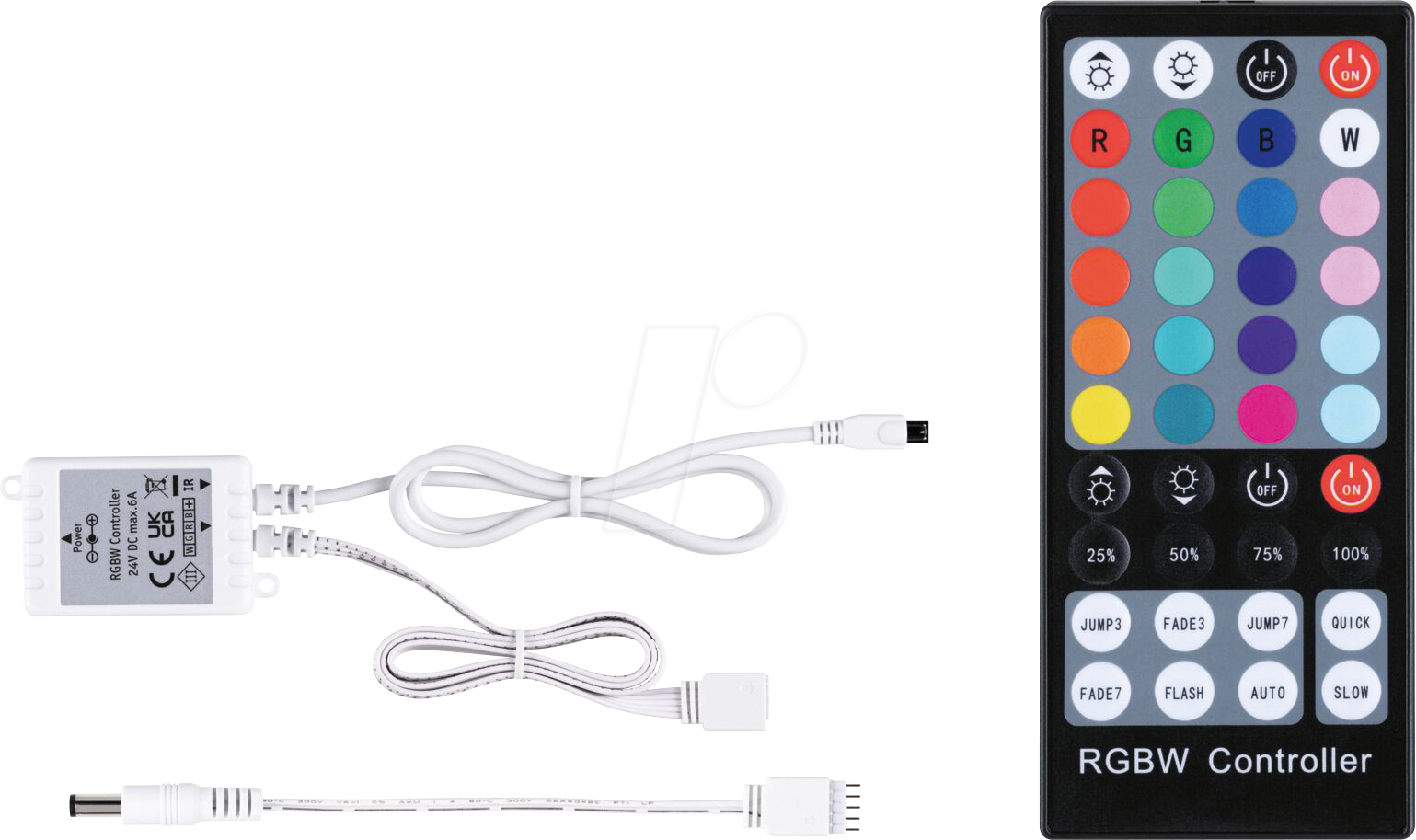 Bild von Paulmann 70526 MaxLED Controller RGBW inkl. IR-Remote DC 24V eckig max. 144W dimmbar 50x35mm Weiß Kunststoff