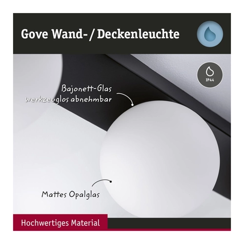 Bild von LED Wandleuchte Gove in Chrom und Weiß 5W 400lm IP44