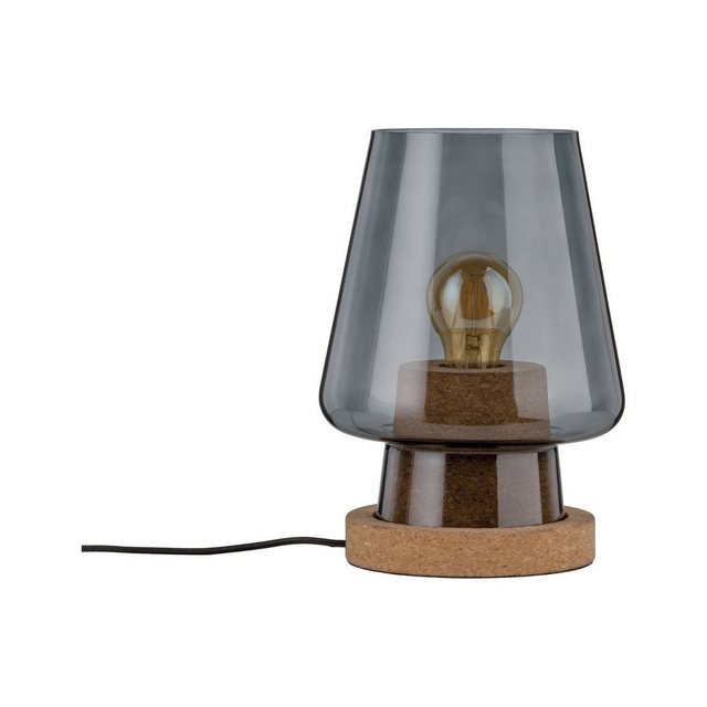 Bild von Paulmann 79736 Neordic Tischleuchte Iben max. 1x20W Tischlampe für E27 Lampen Nachttischlampe Rauchglas Kork 230V Glas/Kork ohne Leuchtmittel