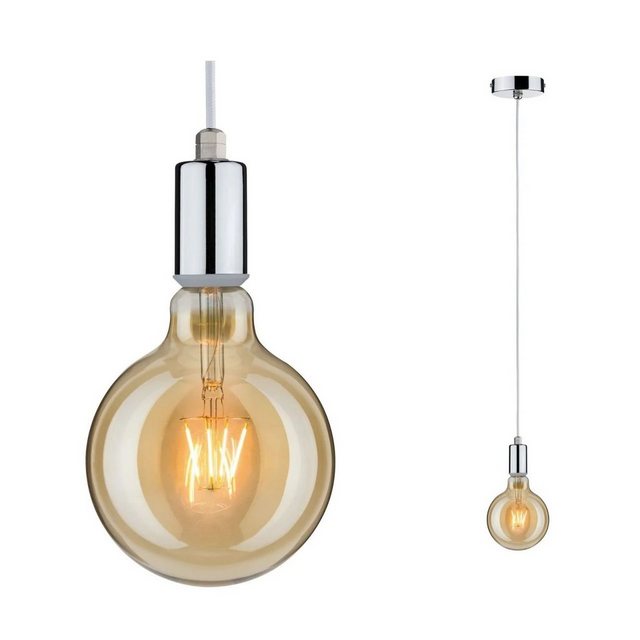 Bild von Paulmann LED Pendelleuchte Paulmann Pendelleuchte Larus chrom Ø 11 cm E 27, Ohne Leuchtmittel, Dimmbar nicht Smart Home-fähig ohne Bewegungsmelder