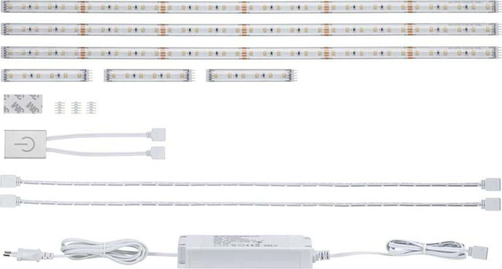 Bild von Paulmann 79838 LED Stripe MaxLED 500 Comfort Set Kitchen Touch Sensor incl. 3x3,1 / 3x0,6 Watt dimmbar Silber Lichtstreifen Kunststoff Warmweiß 2700 K