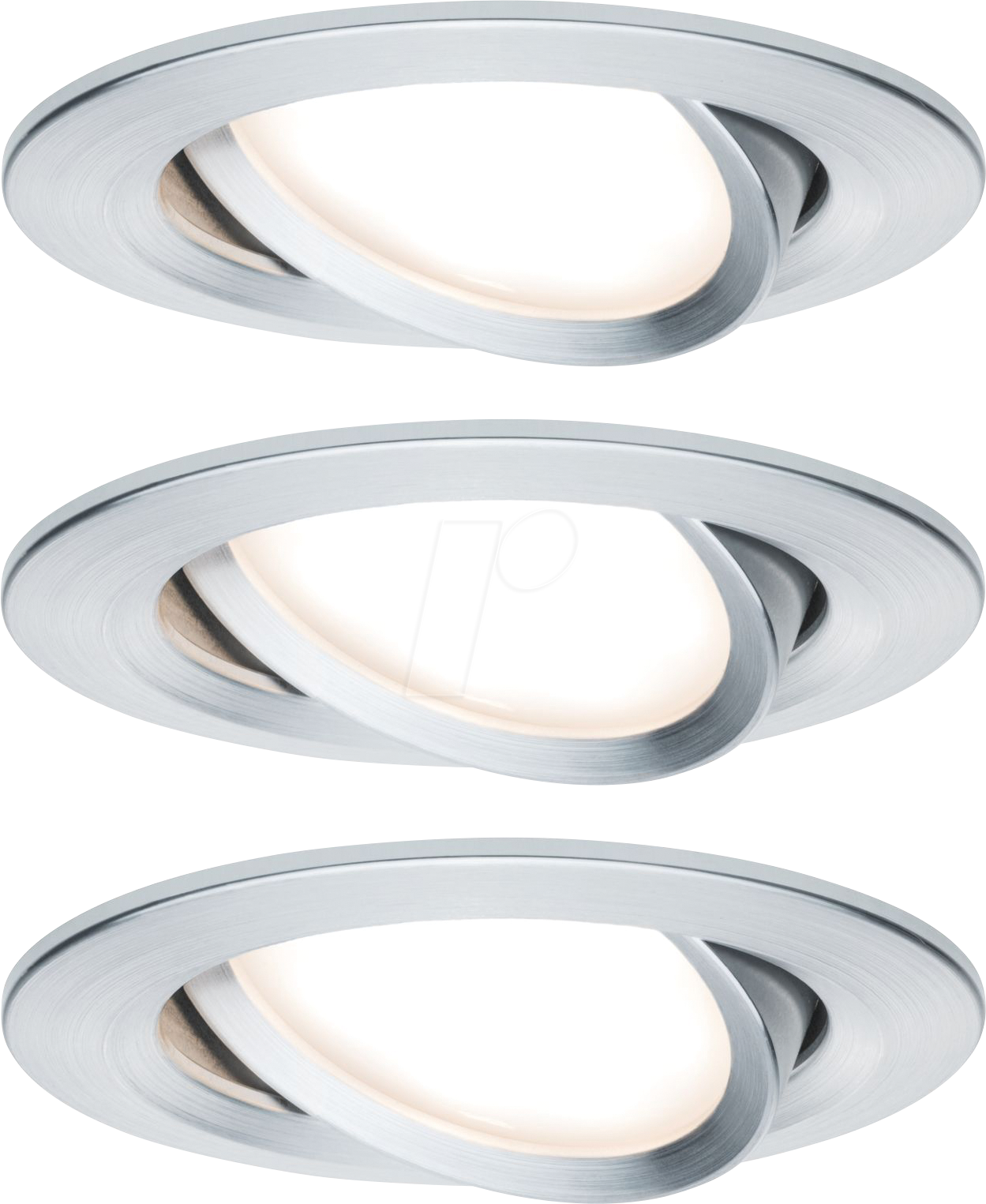Bild von Paulmann LED Einbaustrahler Slim Coin, Farbe: alu gedreht, Ausführung: 3er Set, Ja, fest verbaut, Extra-Warmweiß