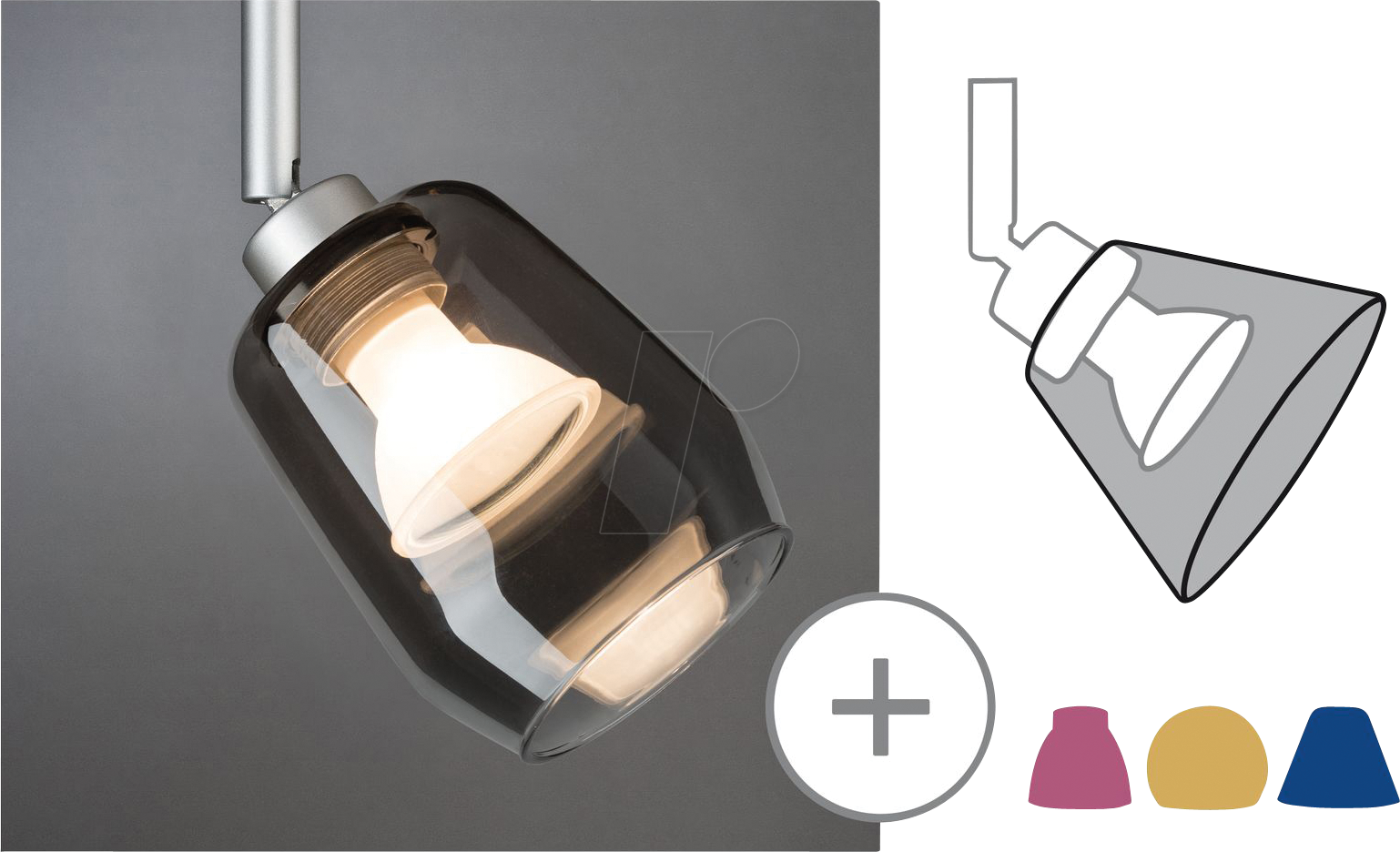Bild von Paulmann Vento 95359 Hochvolt-Schienensystem-Komponente Lampenschirm Rauch transparent