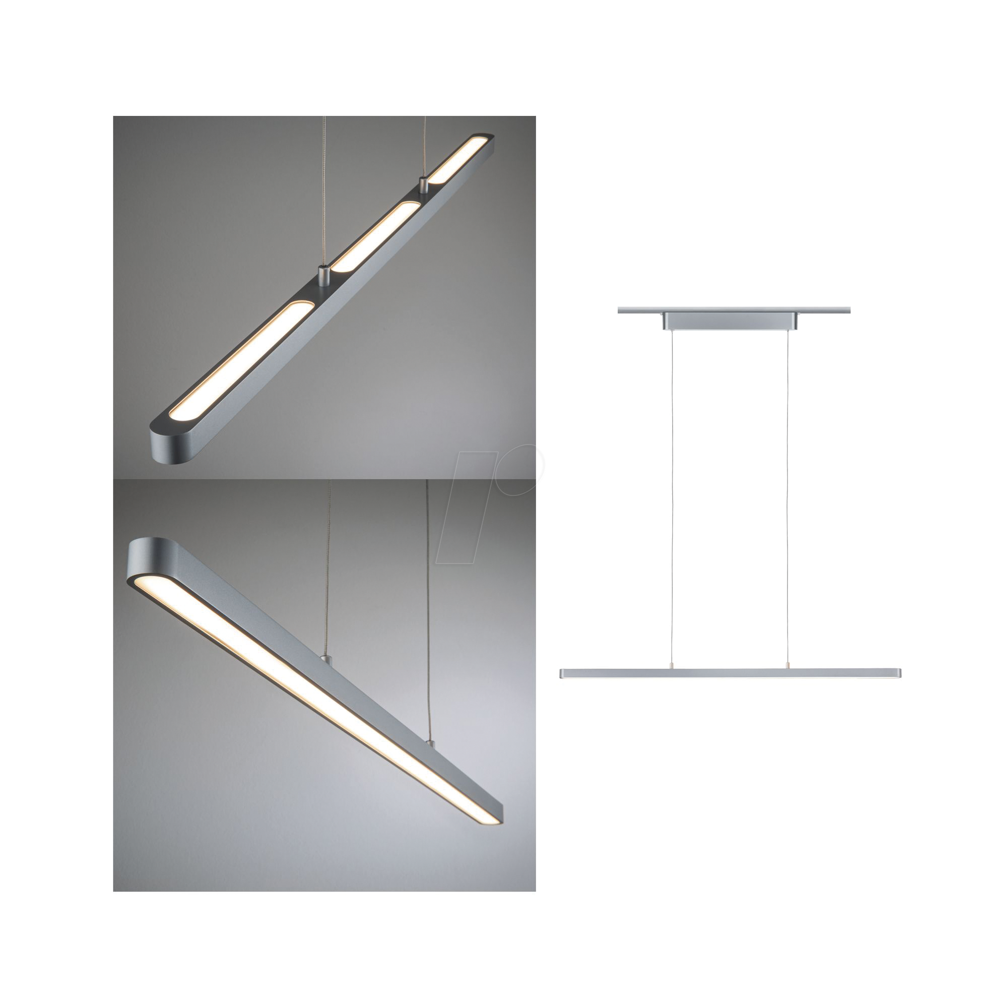 Bild von Paulmann Schienensystem-Leuchten Paulmann URail Pendel Lento Pendelleuchte URail 41 W Chrom (matt), 150.00 cm, (95375 (URail Pendel Lento)