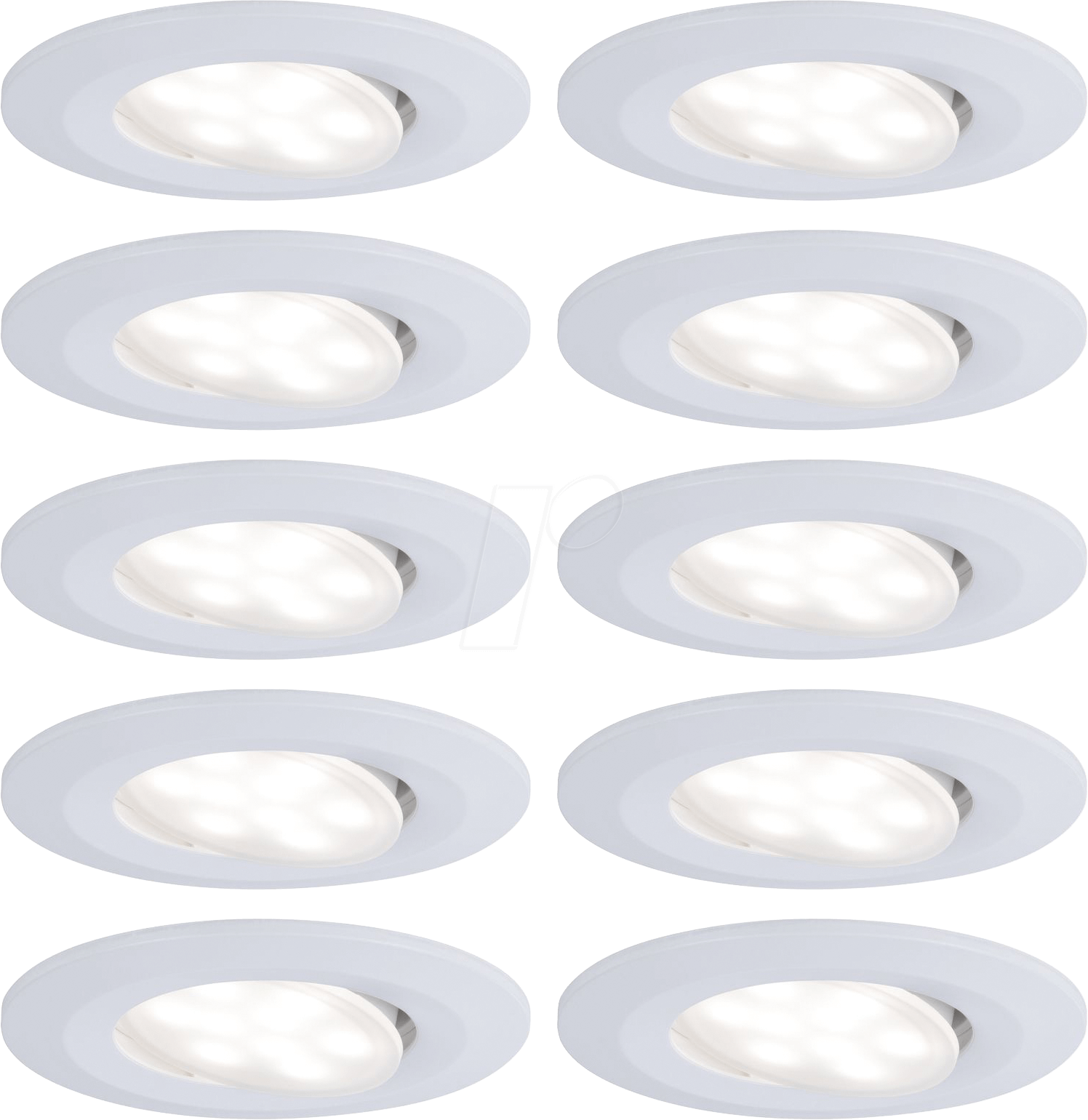 Bild von Paulmann 99922 LED Einbauleuchte Calla rund 10er Set 10x6W IP65 neutralweiße Einbaustrahler Weiß matt schwenkbar Spots Kunststoff Einbaulampe 4000K