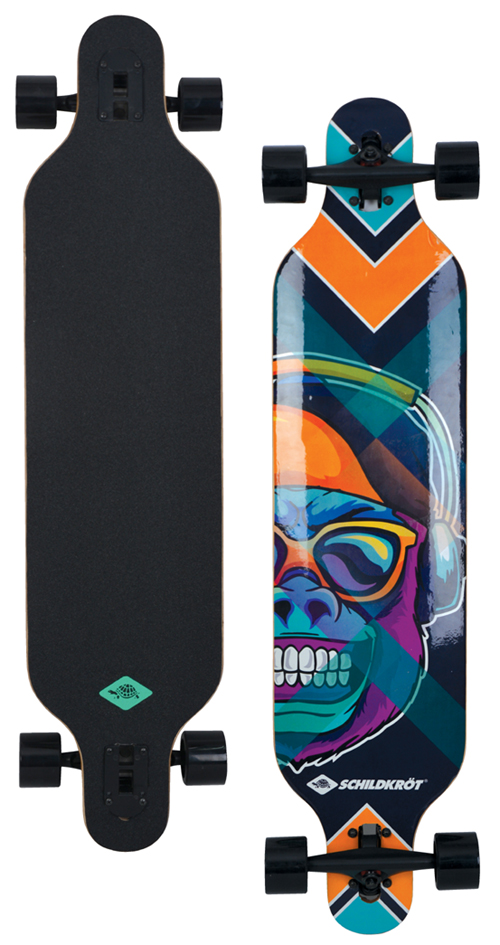 Bild von Schildkröt Longboard Freeride 41, Design: Cool Chimp, 9-Fach verleimtes Ahorn, Komplettboard mit Drop Through Achsenaufhängung, ABEC-11 Kugellager, 510690