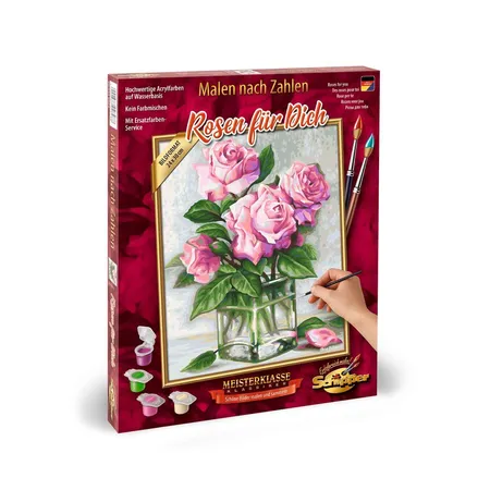 Bild von Schipper 609240828 Malen nach Zahlen - Rosen für Dich - Bilder malen für Erwachsene, inklusive Pinsel und Acrylfarben, 24 x 30 cm