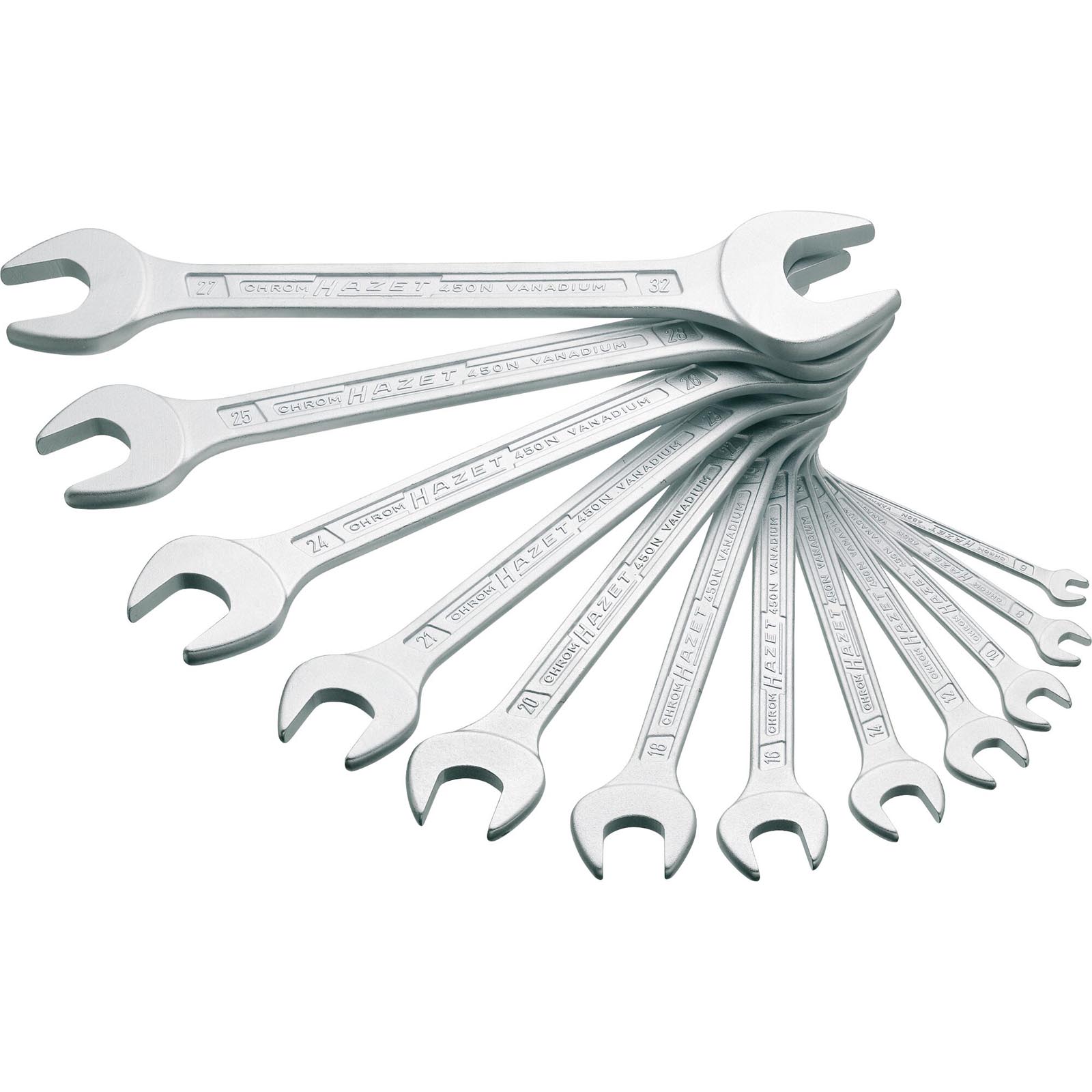 Bild von HAZET, Schraubenschlüssel, Doppel-Maulschlüssel Satz 450N/12 ∙ Aussen Sechskant Profil ∙ 6 x 7 - 27 x 32 ∙ Anzahl Werkzeu…
