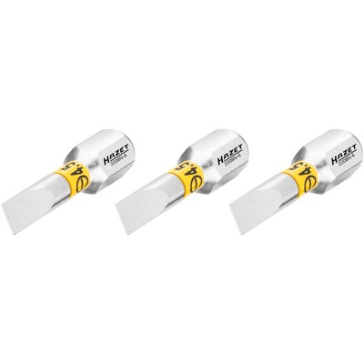 Bild von HAZET, Bits, Bit 2208N-6/3 ∙ Sechskant6,3 (1/4 Zoll) ∙ Schlitz Profil ∙ 0.6 x 4.5 mm ∙ Anzahl Werkzeuge: 3… (0.6 x 4.5 mm)