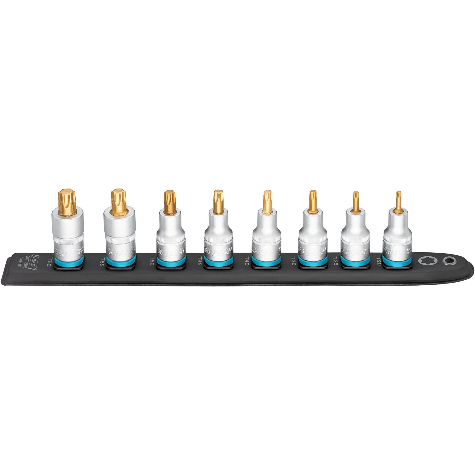 Bild von HAZET Smart-Rail 992T-SR/8 I magnetische Unterseite mit 8 Steckplätzen, Antrieb: Vierkant 12,5 mm (1/2 Zoll), Abtrieb: Außen TORX Profil I flexible Kunststoff-Steckleiste für Steckschlüssel