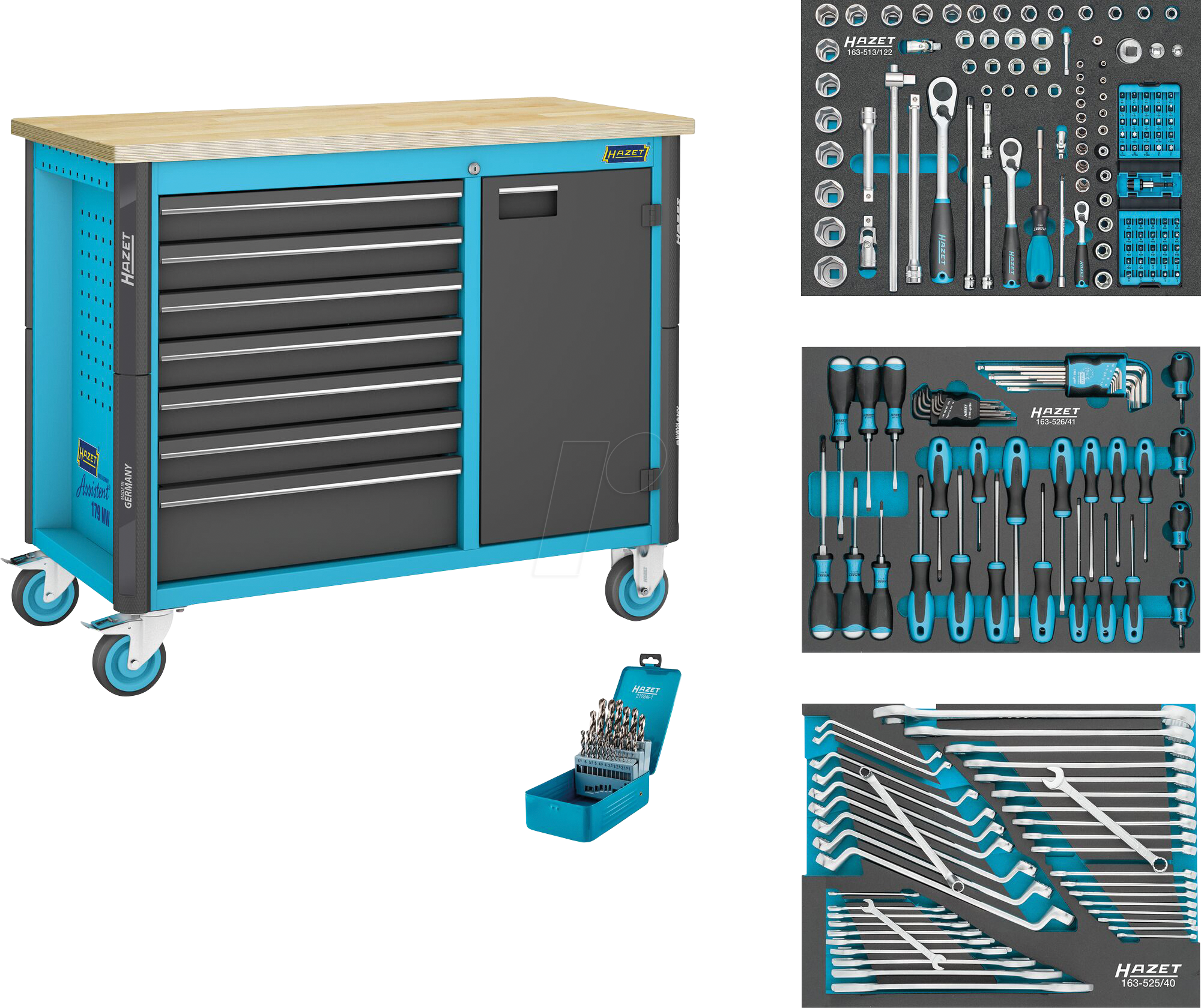 Bild von Hazet 179NW-7/228 Fahrbare Werkbank mit 228-tlg. Sortiment (B x H x T) 1150 x 964 x 600mm