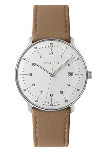Bild von Junghans 041/4562.02 max bill Herren-Armbanduhr Beige mit Saphirglas