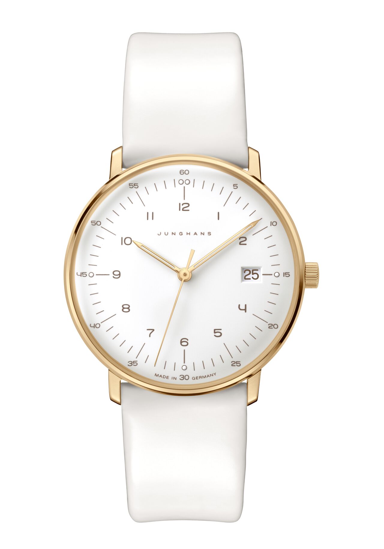 Bild von Junghans 47/7451.02 max bill Damenuhr mit Saphirglas Weiß/Goldfarben