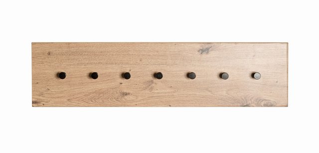 Bild von HAKU Möbel Wandgarderobe eiche, schwarz, MDF, Metall - Maße: B 80 cm x H 20 cm x T 5 cm, Style: Modern