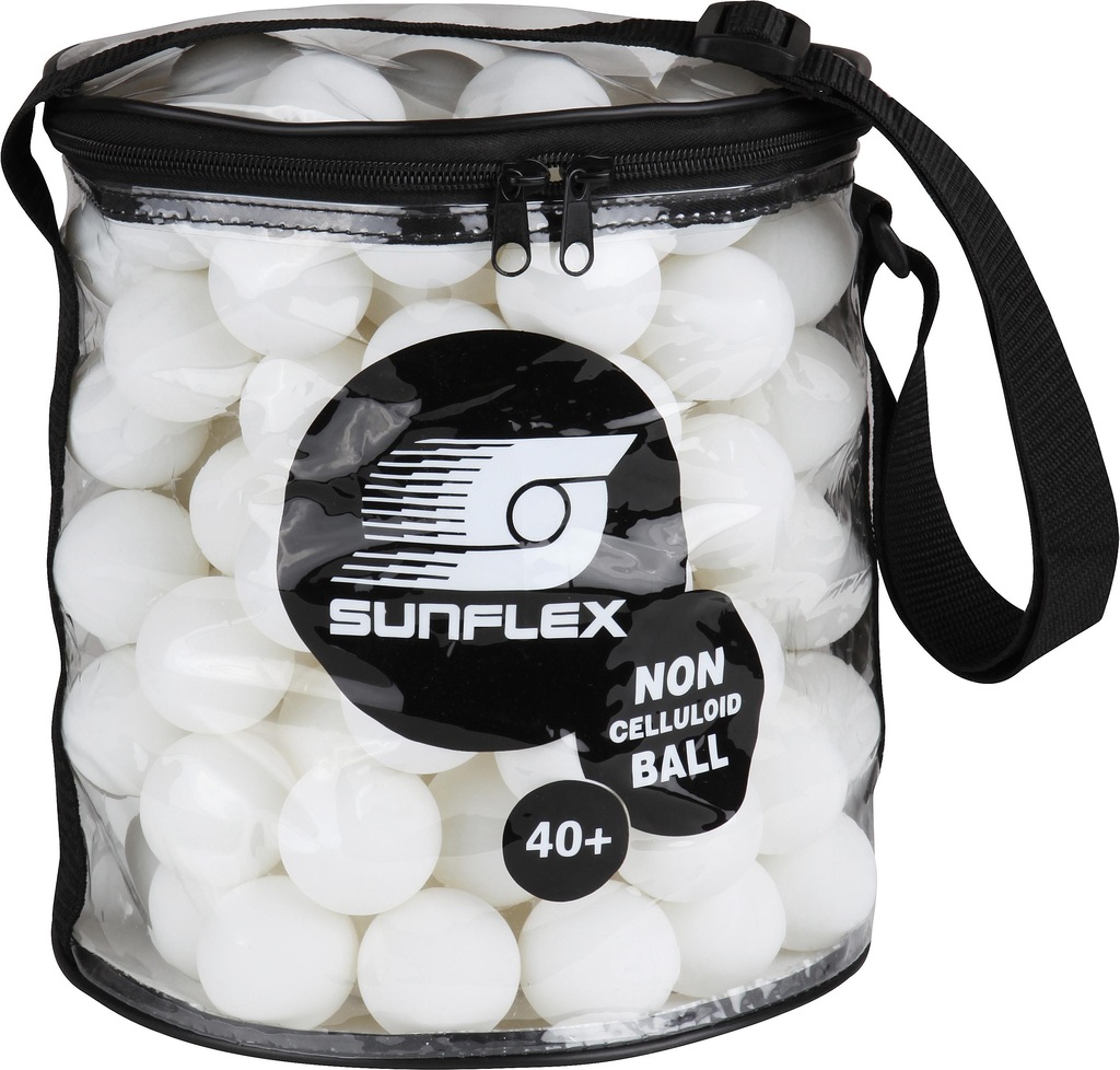 Bild von Sunflex Tischtennisbälle 144 Stück super Hobby Qualität Farbe weiß in praktischer Tragetasche