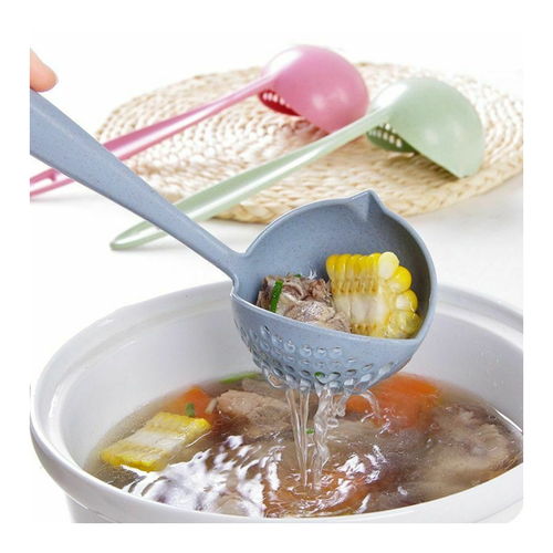 Bild von Küche Zubehör Kochen Schaufeln 2 In 1 Lange Griff Melone Scoop Kunststoff Löffel Sieb Suppe Gemüse