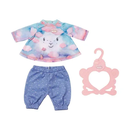 Bild von Zapf Creation 703199 Baby Annabell Sweet Dreams Nachthemd 43cm, Baby Annabell Kleidung 43 cm, Puppen Zubehör Set bestehend aus Shirt und Hose, lila rosa.