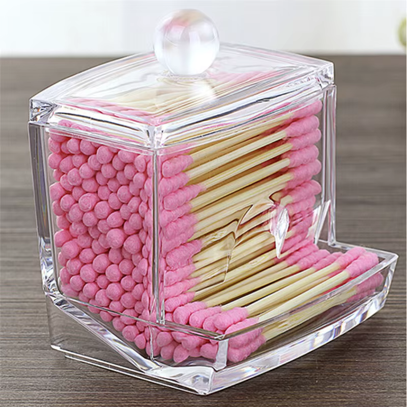 Bild von Acryl Baumwolle Tupfer Lagerung Halter Box Tragbare Transparente Make-Up Baumwolle Pad Kosmetische