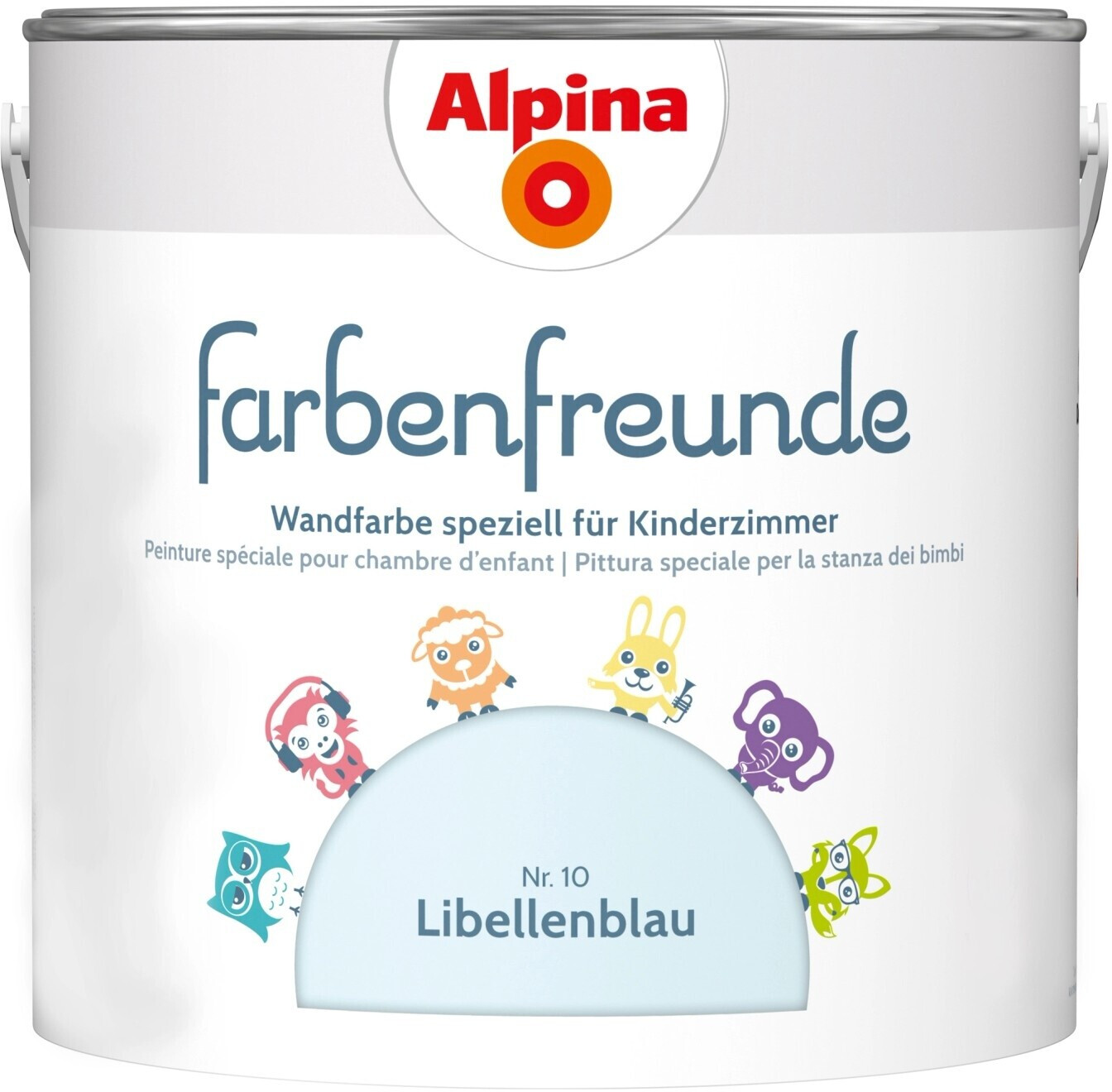 Bild von Alpina Farbenfreunde – Nr. 10 Libellenblau – Wandfarben speziell für Kinderzimmer – frei von konservierungs- und lösemittelfrei – für ein gesundes und behagliches Raumklima 