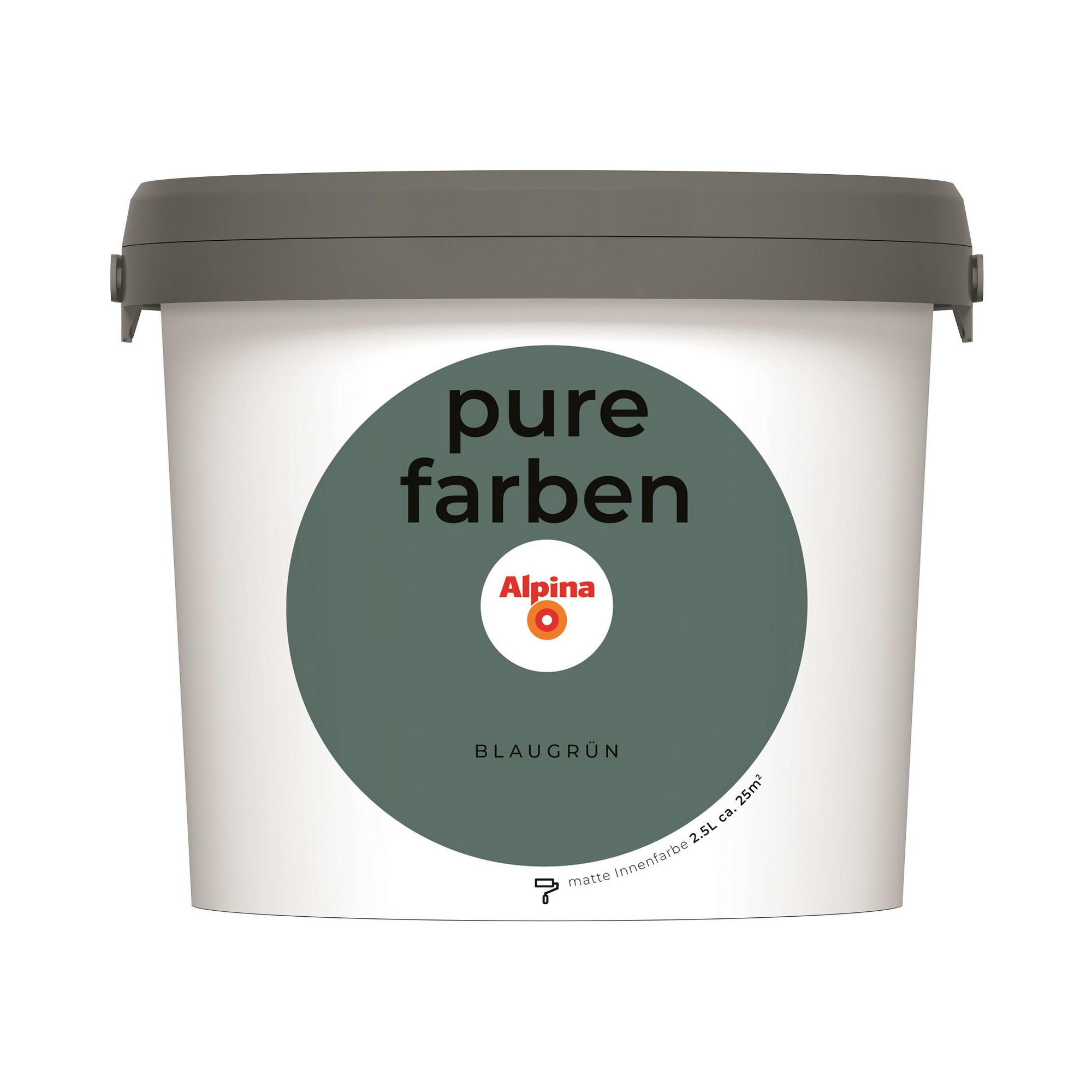 Bild von Alpina pure farben Wandfarbe – Blaugrün – strapazierfähige und atmungsaktive Innenfarbe – ergiebig, gut deckend & reinigungsfähig – 2,5 Liter