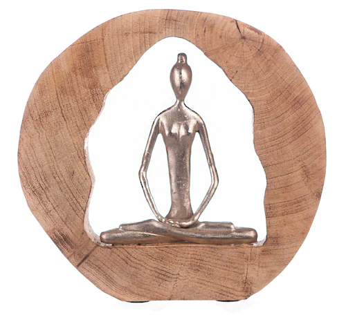 Bild von Casablanca - Skulptur, Dekofigur - Health - Mangoholz/Aluminium - handgefertigt - Höhe 27 cm