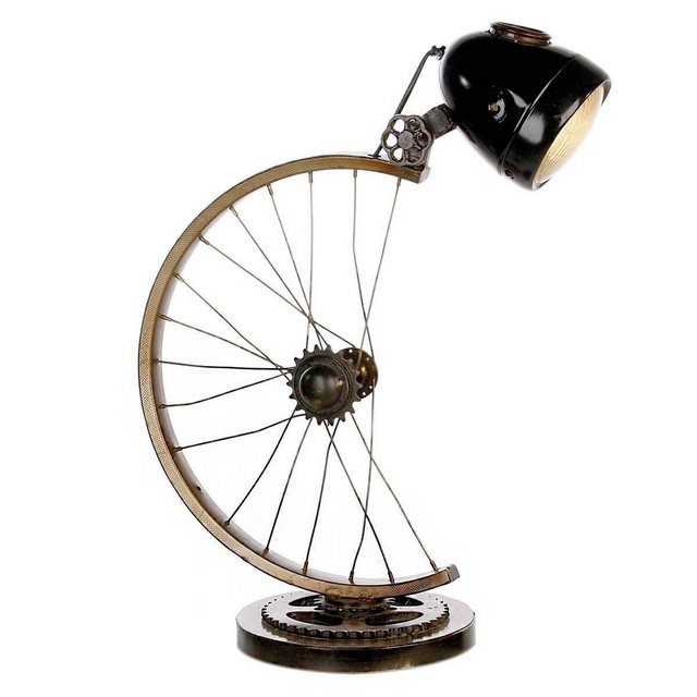 Bild von GILDE Schreibtischlampe Tischlampe "Cycle" - dekorative Metalllampe aus halbem Fahrradreifen
