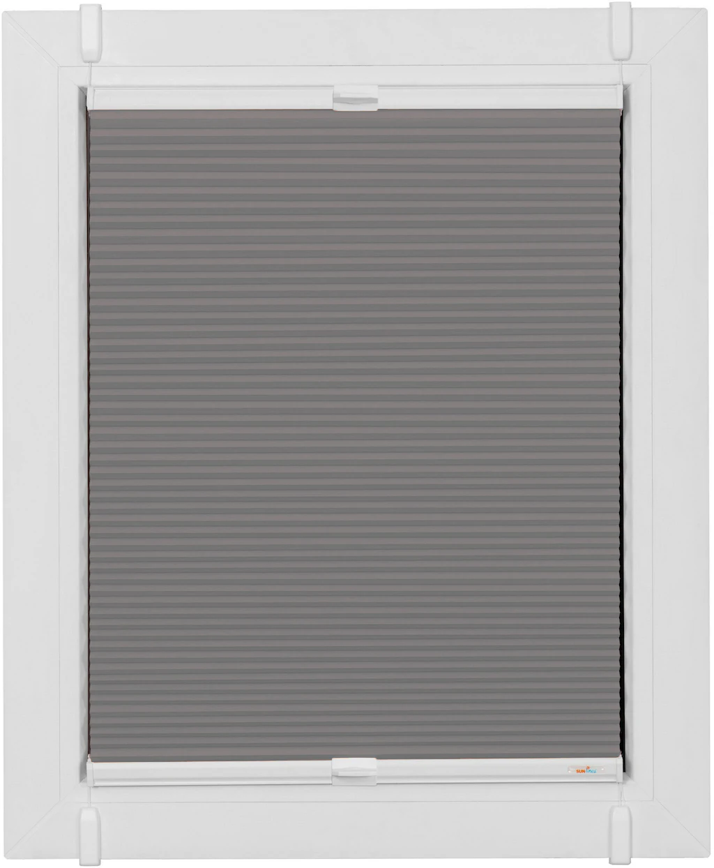 Bild von Plissee SUNLINES "Start-up Style Honeycomb", grau (grau, weiß, weiß), B:120cm H:135cm, Obermaterial: 100% Polyester, Plissees, verspannt mit Simply-Fix Klemmträger, Wabenplissee, nach Maß