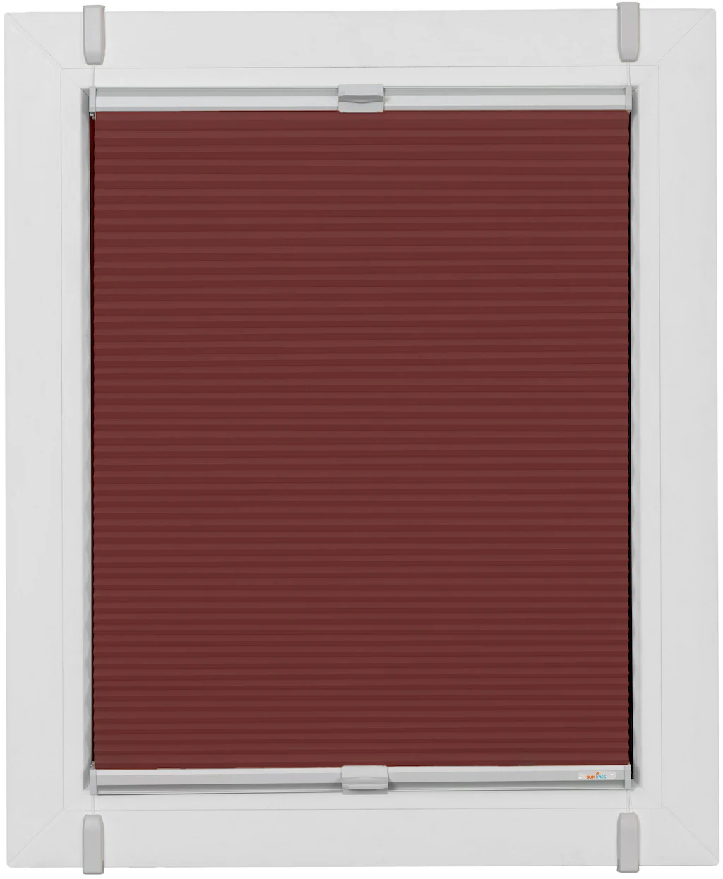 Bild von Plissee SUNLINES "Start-up Style Honeycomb", rot (ziegelrot, silberfarben, silberfarben), B:105cm H:85cm, Obermaterial: 100% Polyester, Plissees, verspannt mit Simply-Fix Klemmträger, Wabenplissee