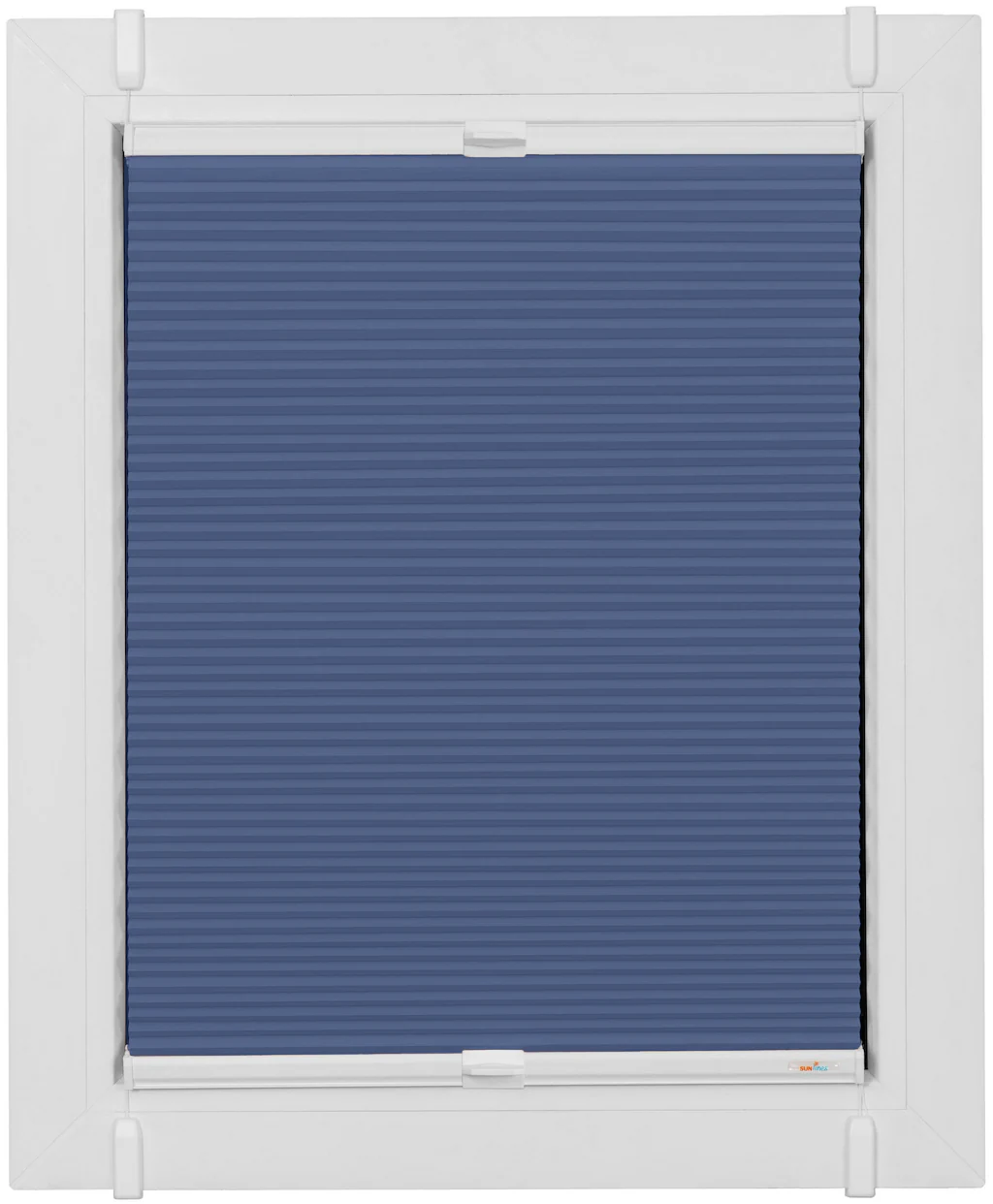 Bild von Plissee SUNLINES "Start-up Style Honeycomb", blau (dunkelblau, weiß, weiß), B:85cm H:175cm, Obermaterial: 100% Polyester, Plissees, verspannt mit Simply-Fix Klemmträger, Wabenplissee