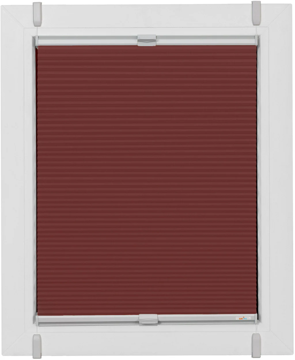 Bild von Plissee SUNLINES "Start-up Style Honeycomb", rot (ziegelrot, weiß, weiß), B:79cm H:105cm, Obermaterial: 100% Polyester, Plissees, verspannt mit Simply-Fix Klemmträger, Wabenplissee, nach Maß
