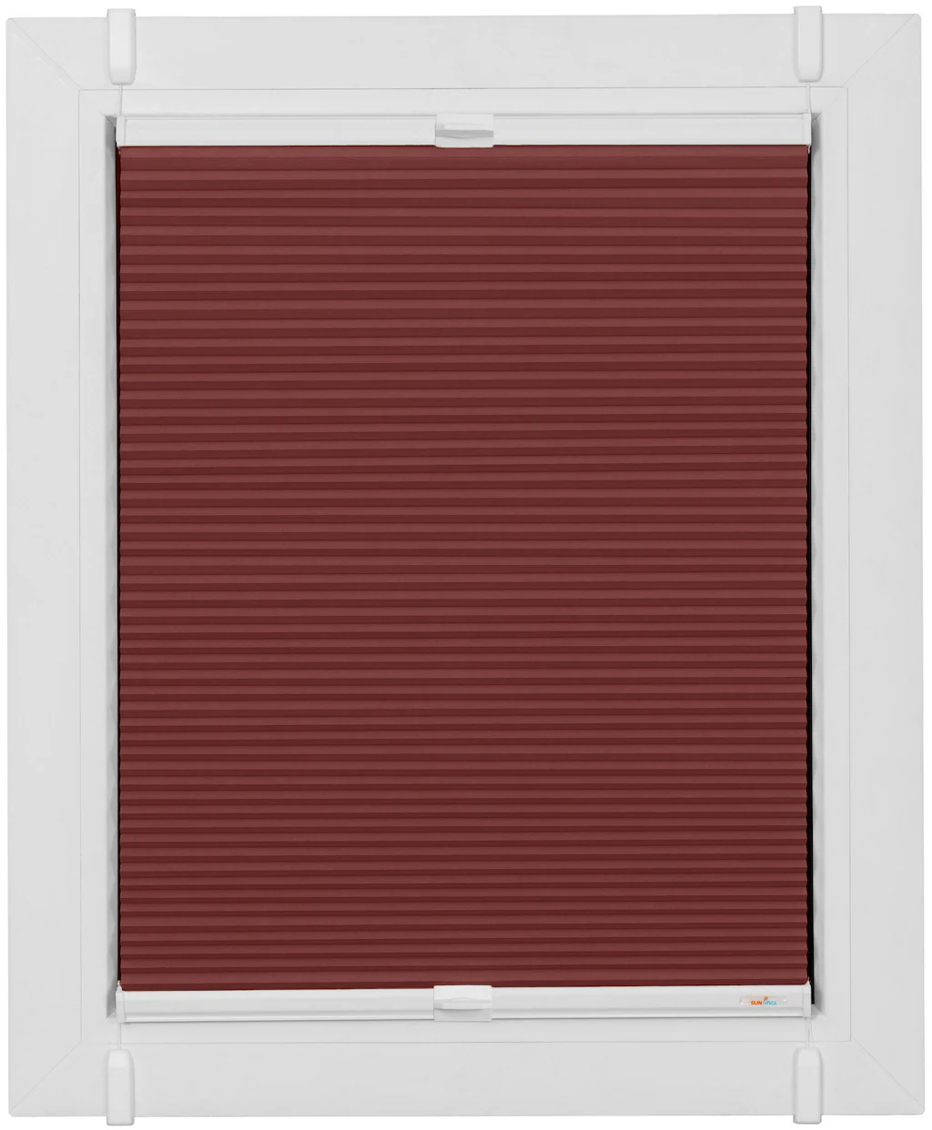 Bild von Plissee SUNLINES "Start-up Style Honeycomb", rot (ziegelrot, weiß, weiß), B:88cm H:115cm, Obermaterial: 100% Polyester, Plissees, verspannt mit Simply-Fix Klemmträger, Wabenplissee, nach Maß