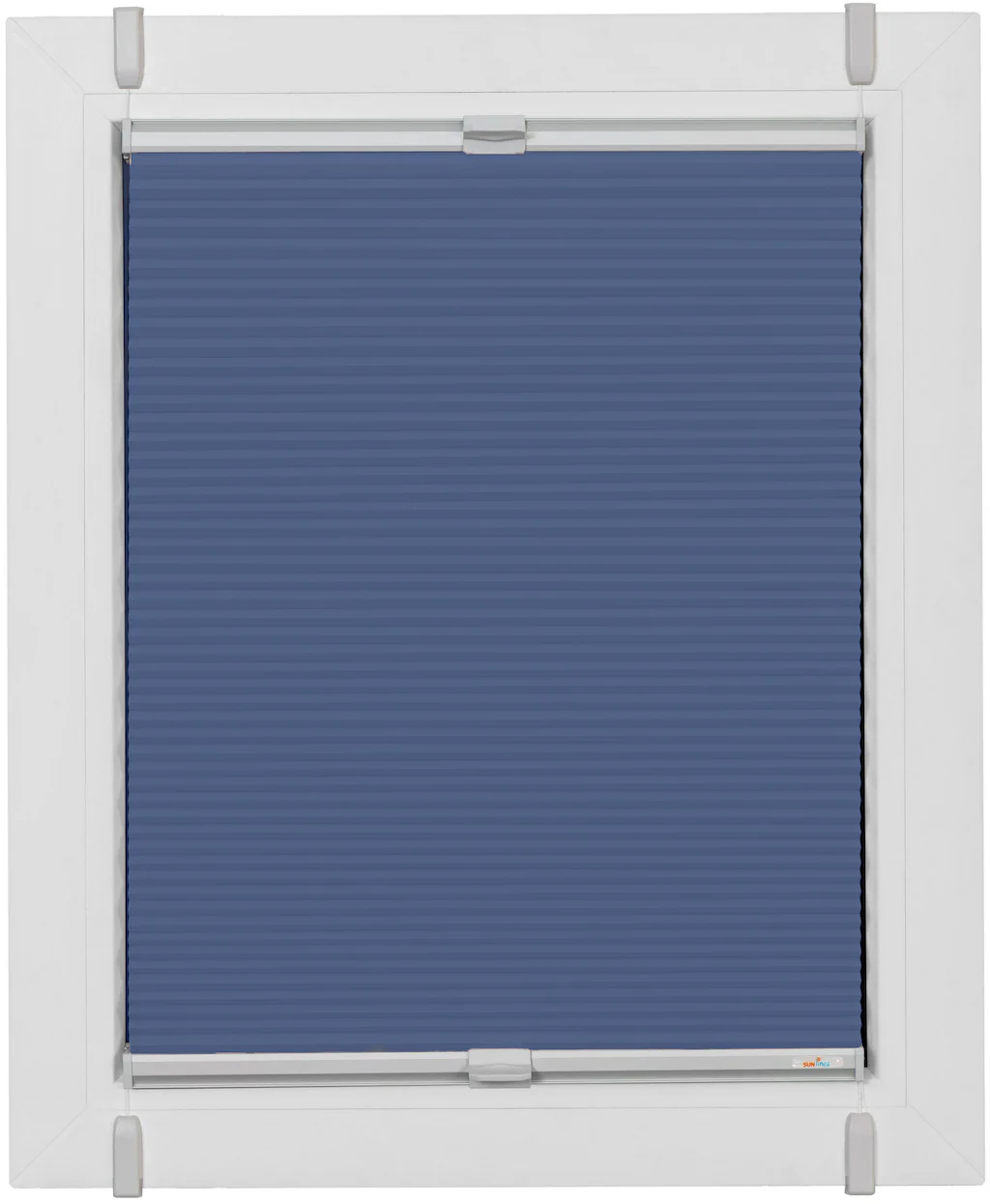 Bild von Plissee SUNLINES "Start-up Style Honeycomb", blau (dunkelblau, silberfarben, silberfarben), B:59cm H:175cm, Obermaterial: 100% Polyester, Plissees, verspannt mit Simply-Fix Klemmträger, Wabenplissee, nach Maß