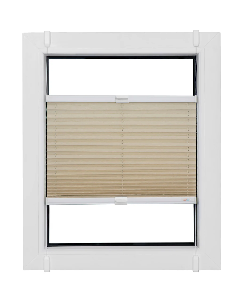 Bild von Plissee SUNLINES "Start-up Style Crush", weiß (naturfarben, weiß, weiß), B:70cm H:75cm, Obermaterial: 80% Polyester, 15% Metall, 5% Kunststoff, Plissees, nach Maß