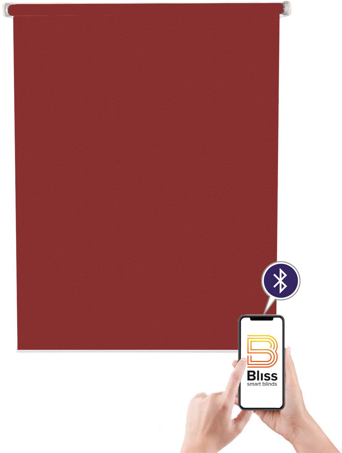 Bild von Elektrisches Rollo Akkurollo Structure, sunlines, blickdicht, ohne Bohren, verschraubt, appgesteuert via Bluetooth, weißer Fallstab
