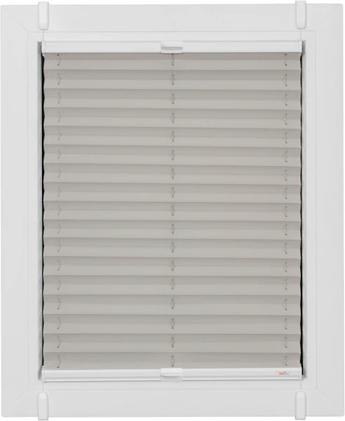 Bild von sunlines Plissee One Size Style Crepe, blickdicht, ohne Bohren, verspannt, Klemmfix, Zubehörfarbe weiß, zum Klemmen