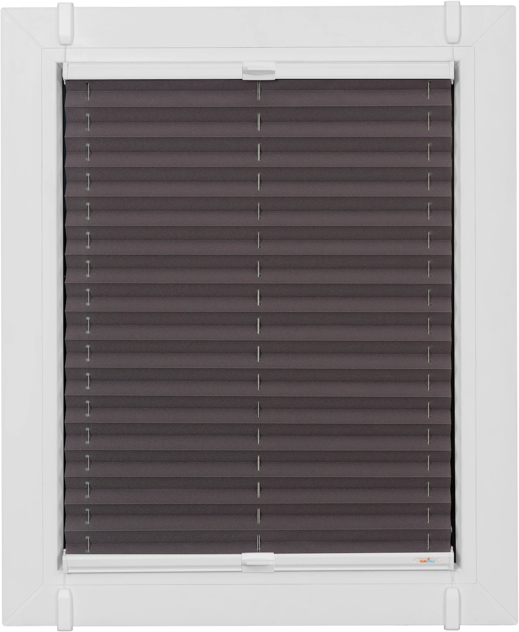 Bild von sunlines Plissee One Size Style Crepe, blickdicht, ohne Bohren, verspannt, Klemmfix, Zubehörfarbe weiß, zum Klemmen