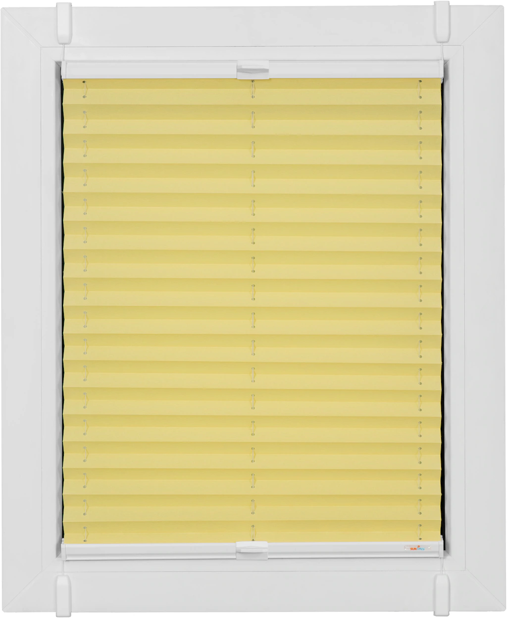 Bild von sunlines Plissee One Size Style Crepe, blickdicht, ohne Bohren, verspannt, Klemmfix, Zubehörfarbe weiß, zum Klemmen