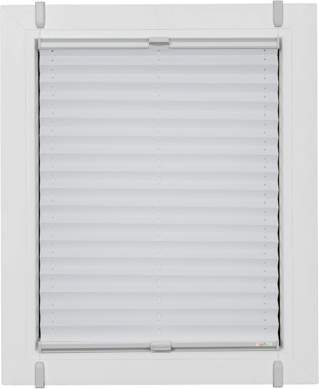 Bild von sunlines Plissee One Size Style Crepe, blickdicht, ohne Bohren, verspannt, Klemmfix, Zubehörfarbe grau, zum Klemmen