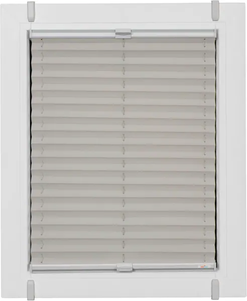 Bild von sunlines Plissee One Size Style Crepe, blickdicht, ohne Bohren, verspannt, Klemmfix, Zubehörfarbe grau, zum Klemmen