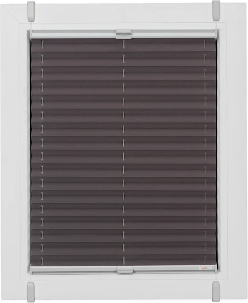 Bild von sunlines Plissee One Size Style Crepe, blickdicht, ohne Bohren, verspannt, Klemmfix, Zubehörfarbe grau, zum Klemmen