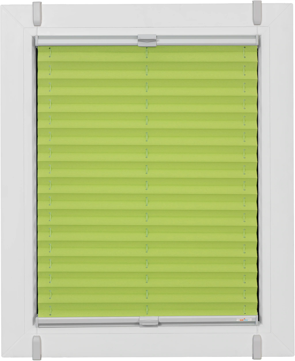 Bild von sunlines Plissee One Size Style Crepe, blickdicht, ohne Bohren, verspannt, Klemmfix, Zubehörfarbe grau, zum Klemmen