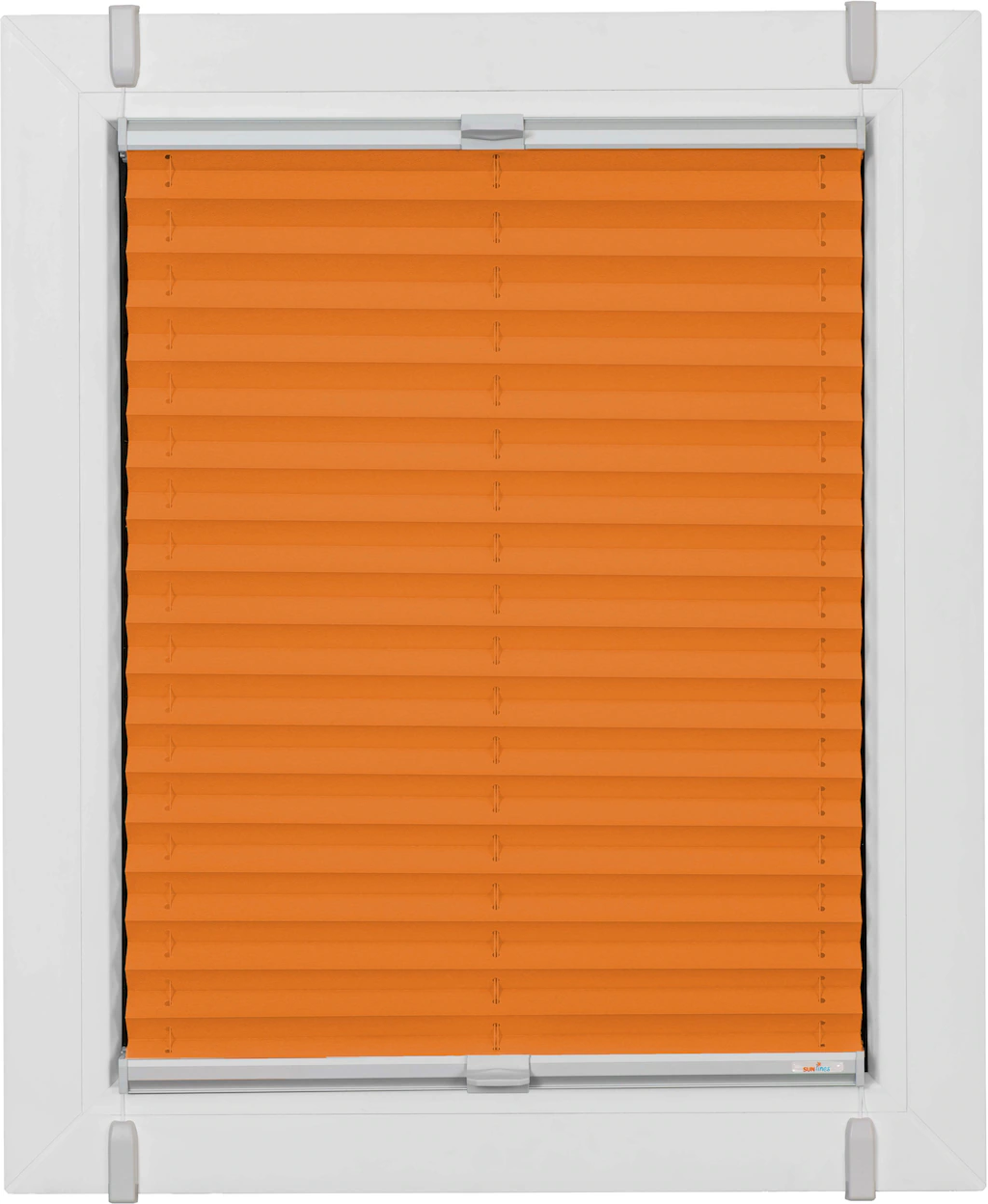 Bild von sunlines Plissee One Size Style Crepe, blickdicht, ohne Bohren, verspannt, Klemmfix, Zubehörfarbe grau, zum Klemmen