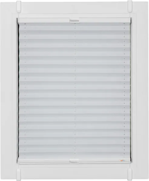 Bild von sunlines Plissee One Size Style Crush, blickdicht, ohne Bohren, verspannt, Klemmfix, Zubehörfarbe weiß, zum Klemmen