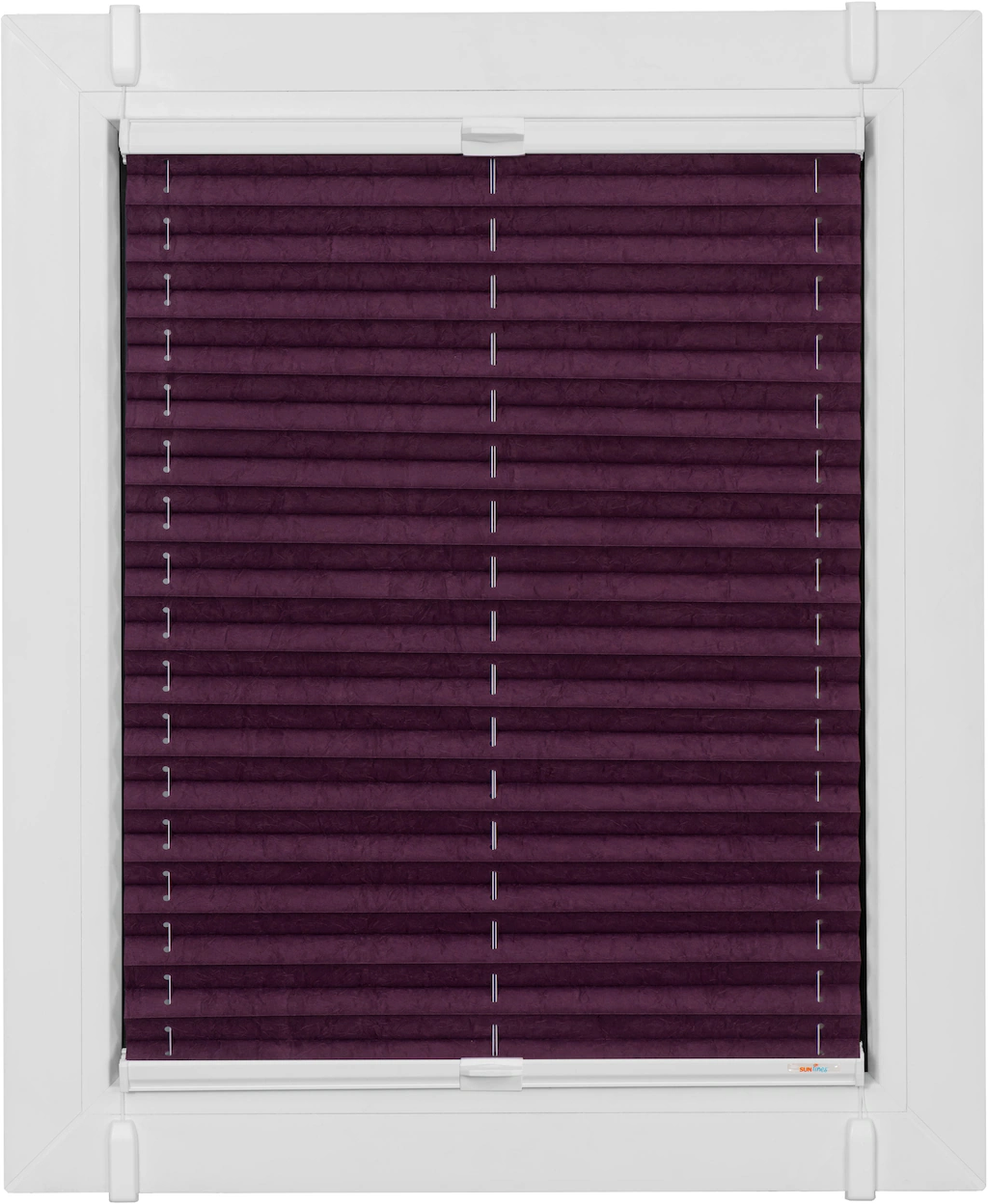 Bild von sunlines Plissee One Size Style Crush, blickdicht, ohne Bohren, verspannt, Klemmfix, Zubehörfarbe weiß, zum Klemmen